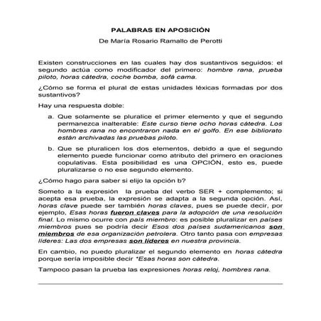 Palabras en aposición | DOC