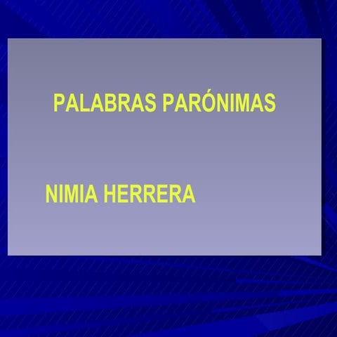 Palabras paronimas nuevo