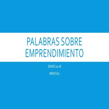 Palabras sobre emprendimiento