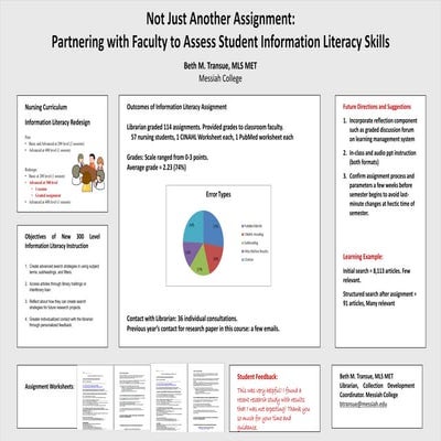 PA Library Association Poster Session: Not Just Another Assignment: Partnerin...