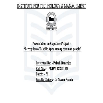 PERCEPTION OF MOBILE APPS AMONG COMMON PEOPLE PPT