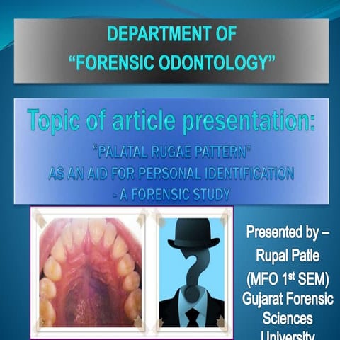 Palatal rugae as an aid for personnel identification 