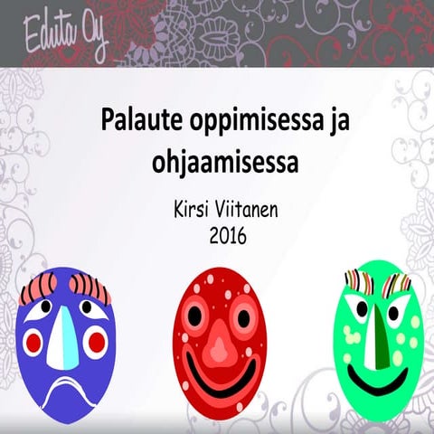 Palaute verkko-oppimisessa ja -ohjaamisessa