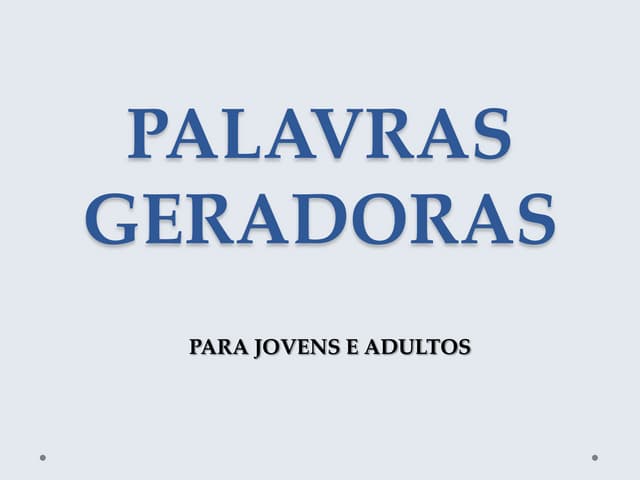 Palavras geradoras