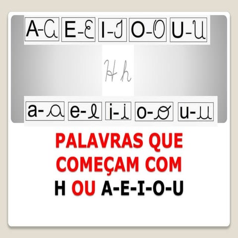 Palavras que começam com h ou vogais