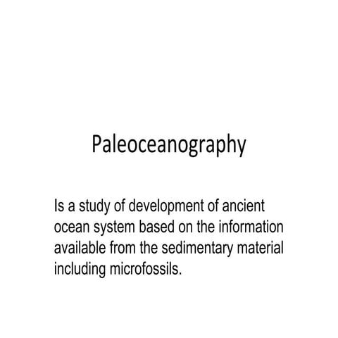 Paleoceanography