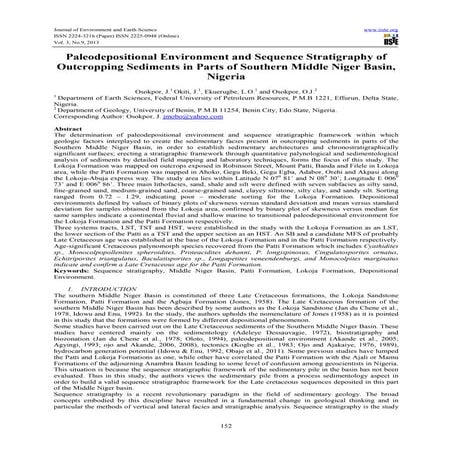 Paleodepositional environment and sequence stratigraphy of outcropping sedime...