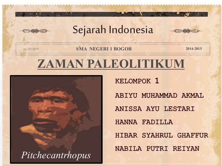 Zaman Paleolitikum Paleolitikum Era