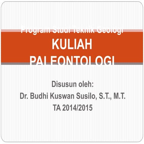 Paleontologi 1 Pendahuluan | PPT