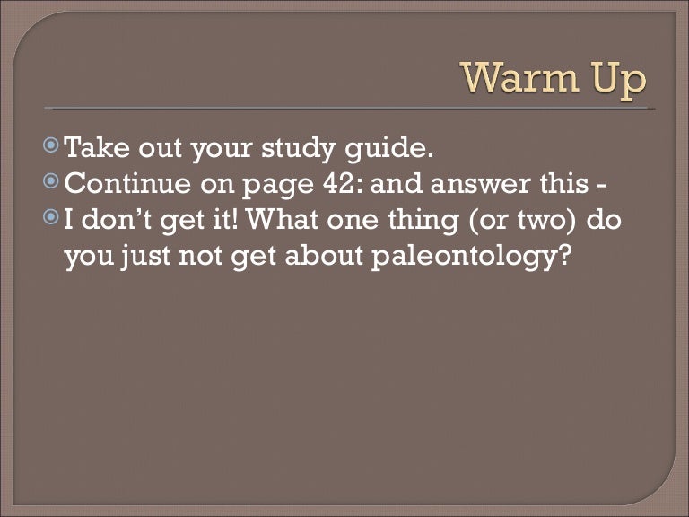 Paleontology review