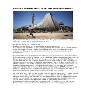 Palestina, miembro oficial de la Co...