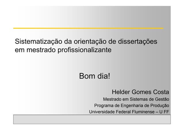 LATEC - UFF. ORIENTAÇÃO DE DISSERTA...