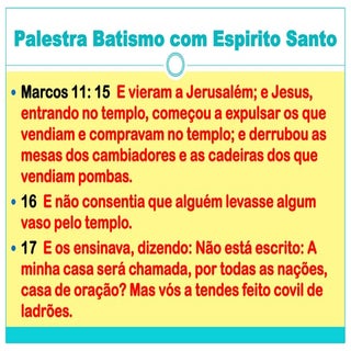 Palestra batismo com espirito santo