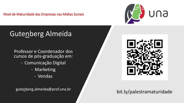 Palestra Nível de Maturidade das Em...