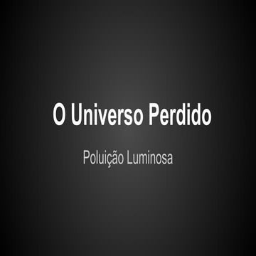 Palestra sobre Poluição Luminosa