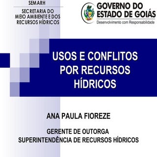 USOS E CONFLITOS POR RECURSOS HÍDRICOS