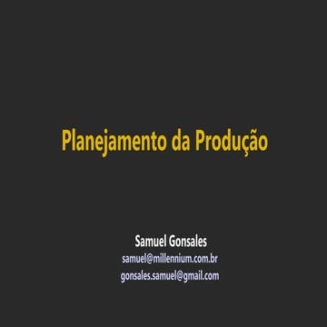 Palestra senai planejamento da produção no Senai