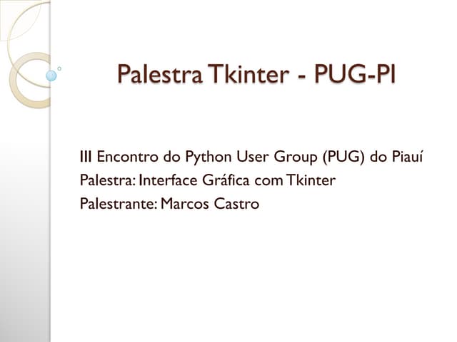 Palestra sobre tkinter