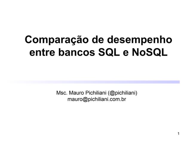 Comparação de desempenho entre SQL e NoSQL
