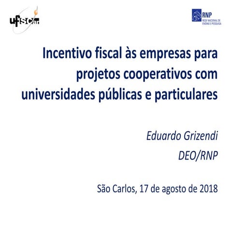 Palestra UFSCar Agência de Inovação  agosto 2018 