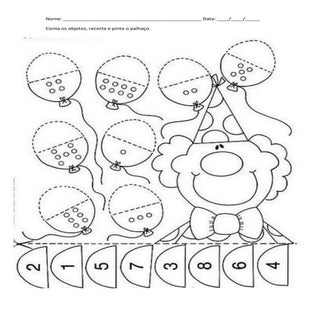 Palhaço com números até 8