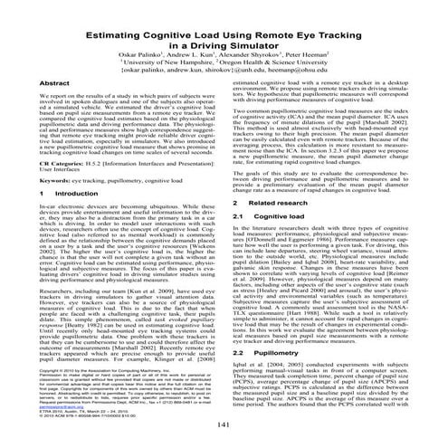 Palinko Estimating Cognitive Load Using Remote Eye Tracking In A Driving Simu...