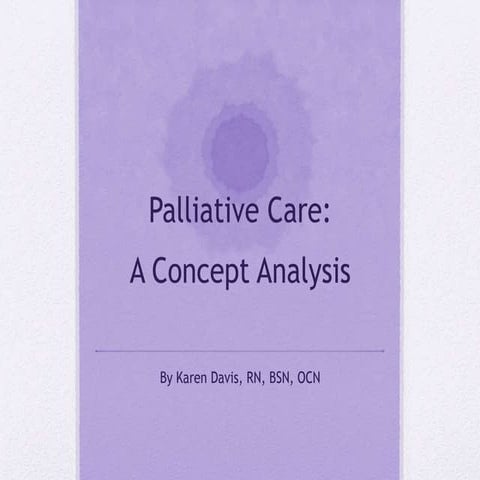 Palliative care a concept analysis