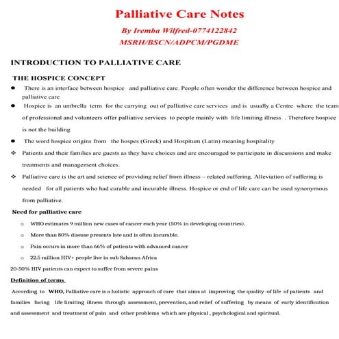 PALLIATIVE CARE UPDATED 2  2024 for all palliative care learners aiming at equipping them with knowledge and skills in palliative care.docx