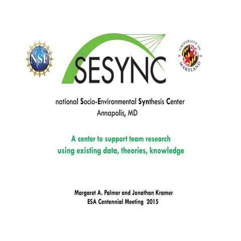 Ecologists accelerating discovery: Ecological synthesis paves the way to tran...