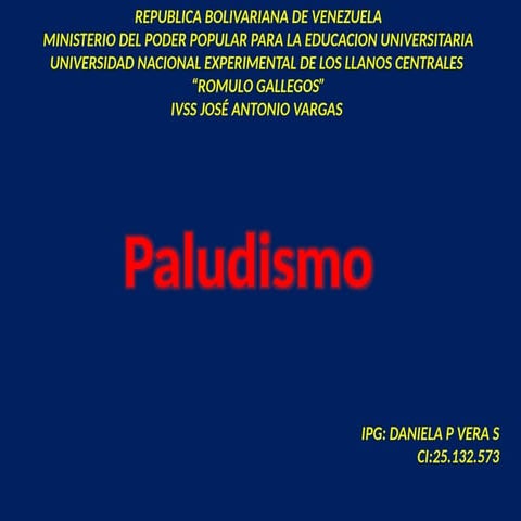 PALUDISMO.pptx epidemiología venezolana definiciones