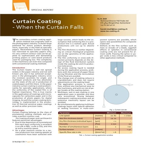 Curtain Coating - when the Curtain Falls