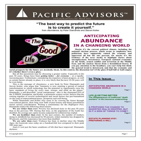 March 2012 Newsletter
