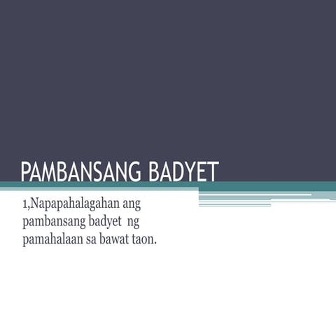 PAMBANSANG BADYET