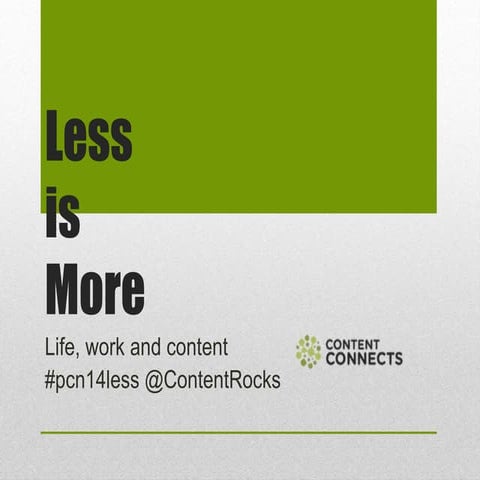 Less is More: Life, Content, Home Pages