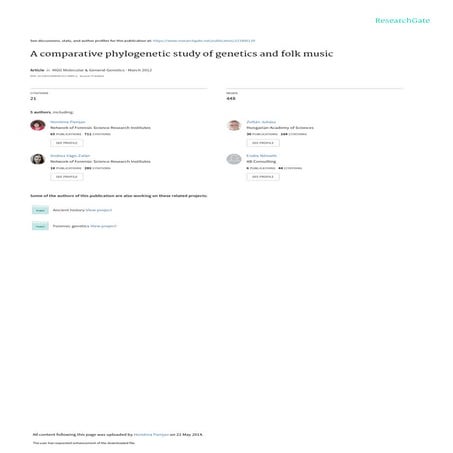 A comparative phylogenetic study of genetics and folk music