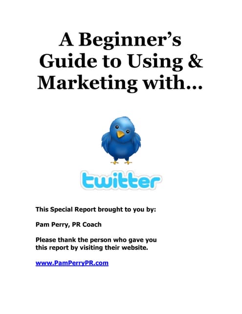 Pam Perrys Twitter fast-start Bonus