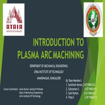 Plasma Arc Machining | PPTX