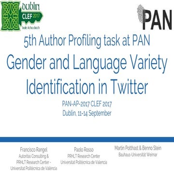 Gender and Language Variety Identification in Twitter. Overview of the 5th. A...