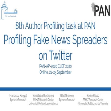 Overview of the 8th Author Profiling task at PAN: Profiling Fake News Spreade...