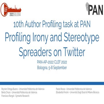 Profiling Irony and Stereotype Spreaders on Twitter (IROSTEREO)