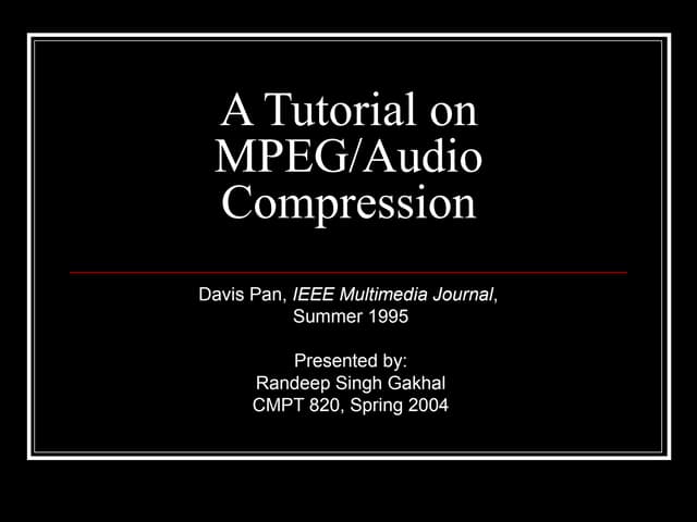 MPEG/Audio Compression