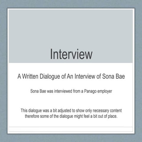 Panago interview