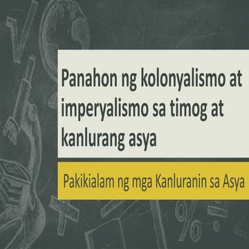 Panahon ng kolonyalismo at imperyalismo