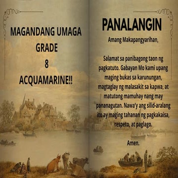 PANALANGIN para sa pagsisimula sa klasems