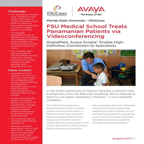 FSU Medical School Treats Panamanian Patients via Videoconferencing