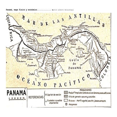 Panamá, mapa fìsico y económico