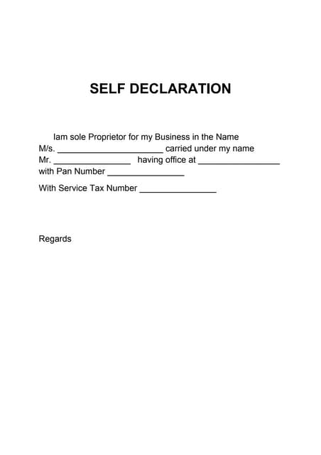 Declaration Letter