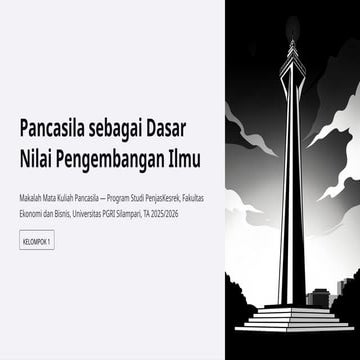 Pancasila Sebagai Dasar Nilai Pengembangan Ilmu | PPTX