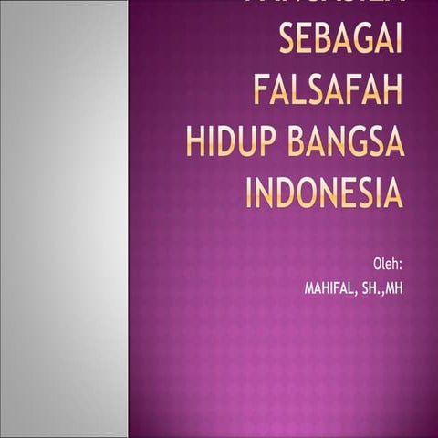 Pancasila sebagai falsafah hidup bangsa indonesia