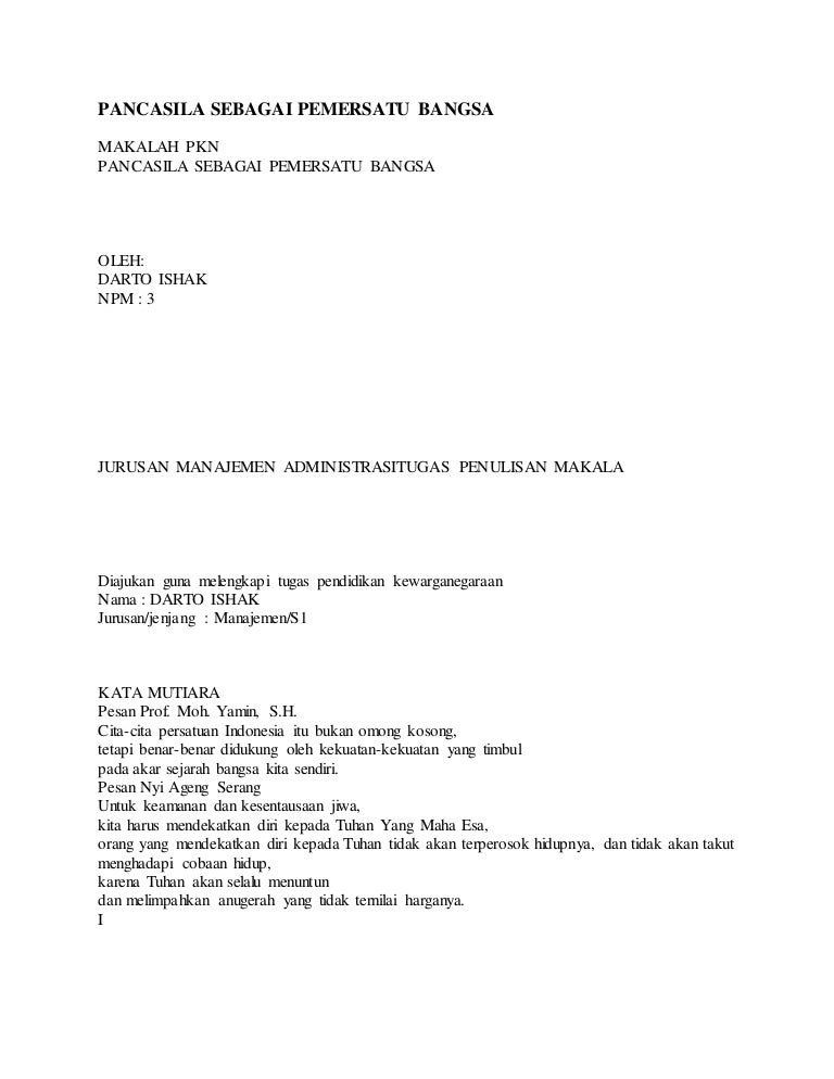 Pancasila Sebagai Pemersatu Bangsa
